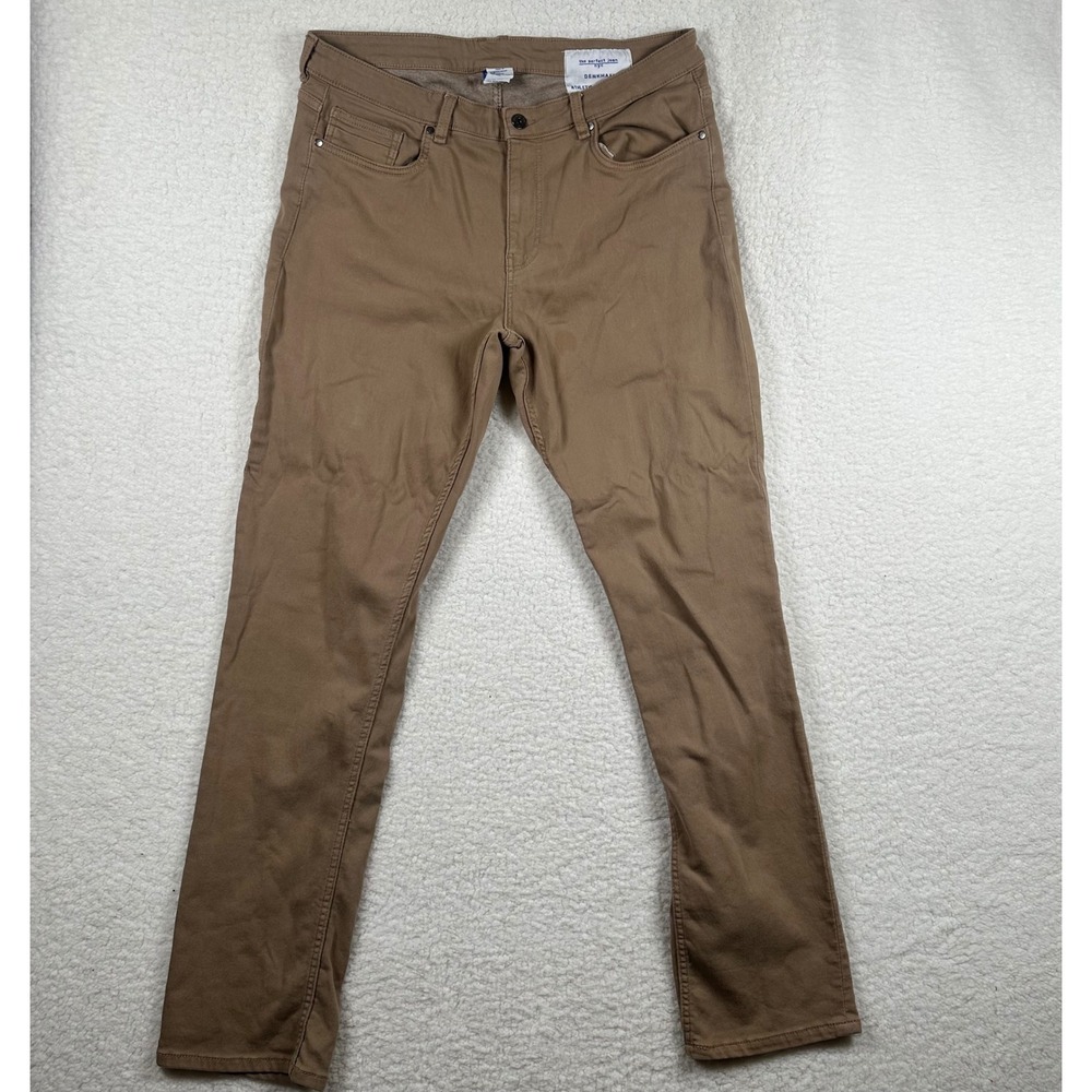 The Perfect Jean NYC Denkhaki Athletic Fit Pants Mens 36x36 Tan Brown Stretch